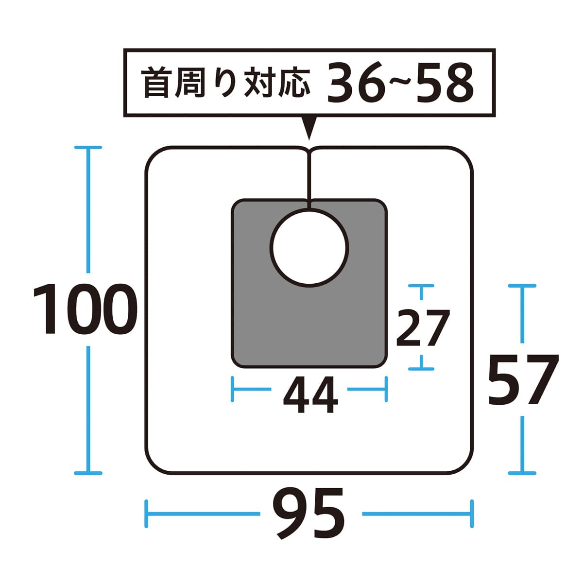 エクセル No.1018 ラージネックバックシャンプークロス ブラック 2