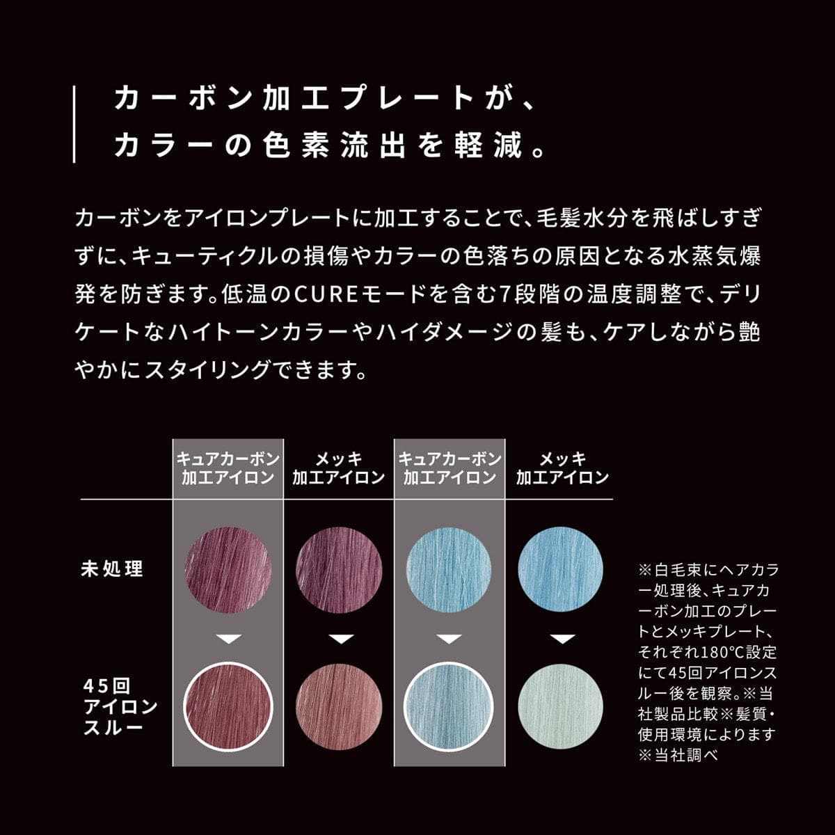 マグネットヘアプロストレートアイロンC HCS-G07FB≪カーボン加工プレート≫ 4