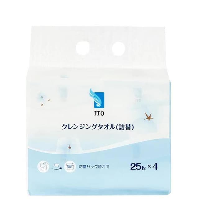 ITOクレンジングタオル BOXタイプつめかえ用 約200×200㎜(25枚×4) 1