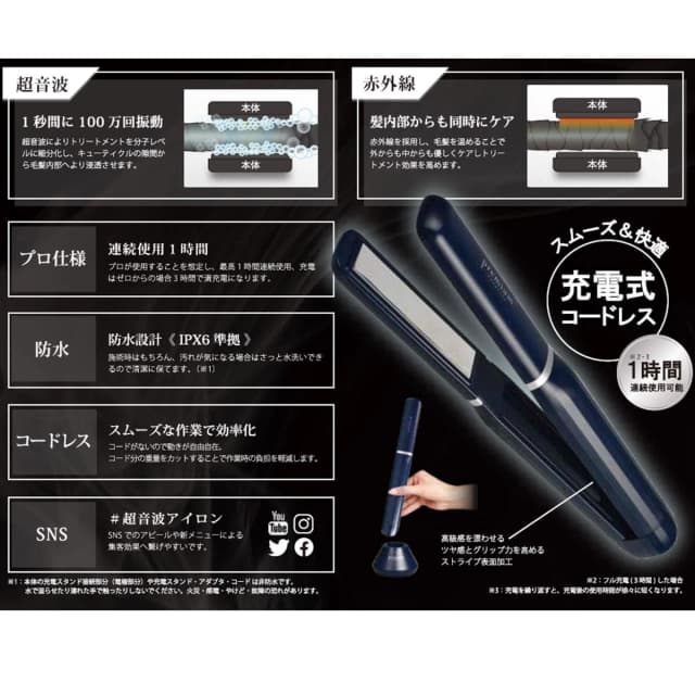 ケアライズプレミアム ウルトラソニックヘアアイロン ≪超音波アイロン/トリートメント浸透促進器≫ 9