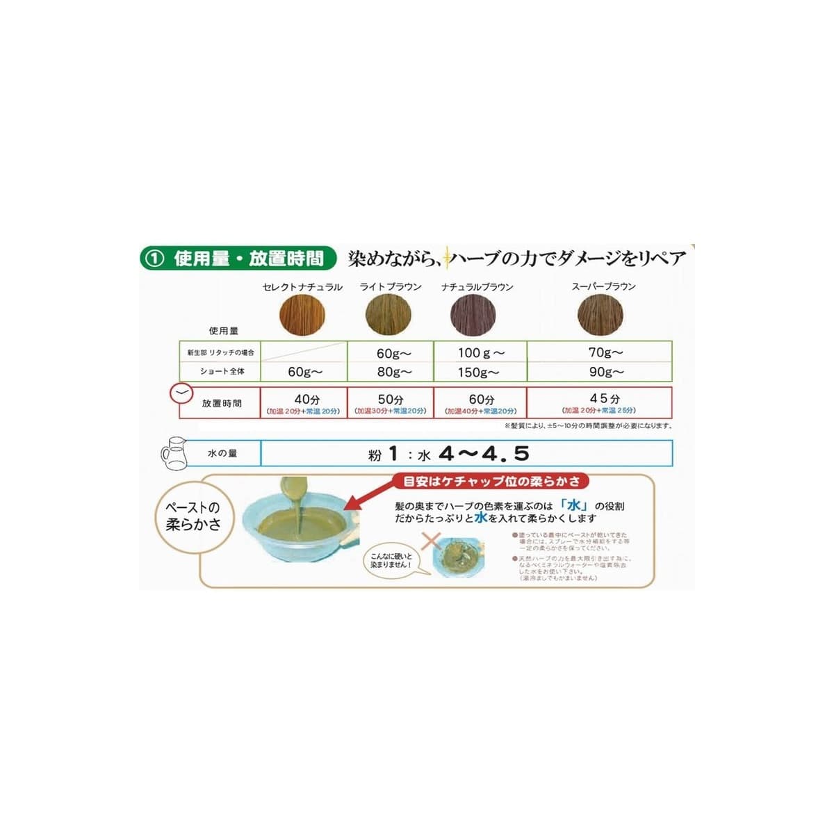 グリーンノートヘナ (ライトブラウン) 1kg 2