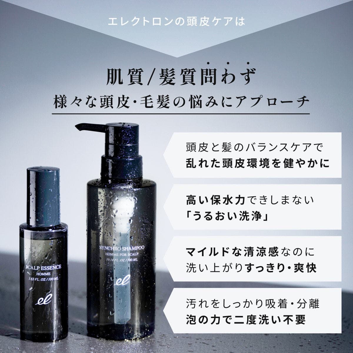 エレクトロン コスメティクス シンクロシャンプー オム FOR SCALP （男性用）  300ml 3