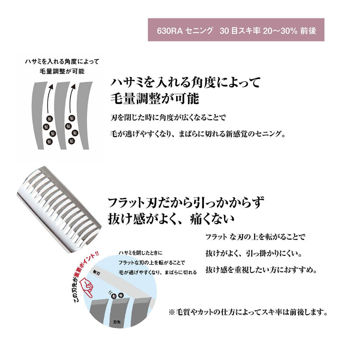 DEEDS GTZ630RA セニング 30目 フラット刃(6.0インチ・スキ率20～30%前後) 5