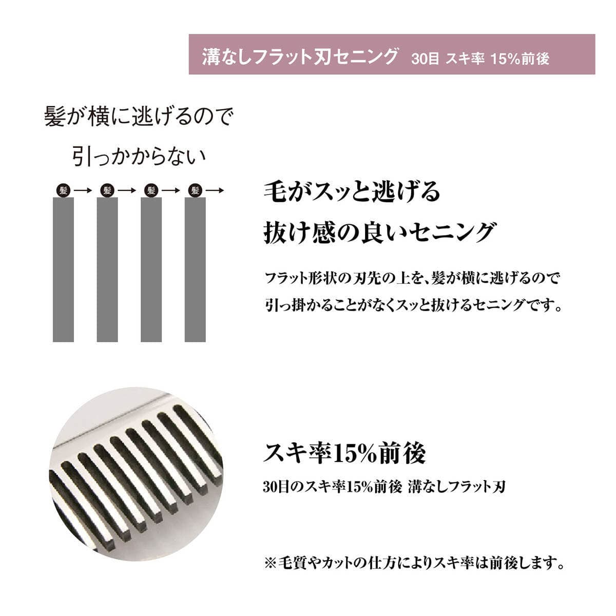 DEEDS XXB630I セニング 30目 溝無 フラット刃（6.0インチ・スキ率15％前後） 5