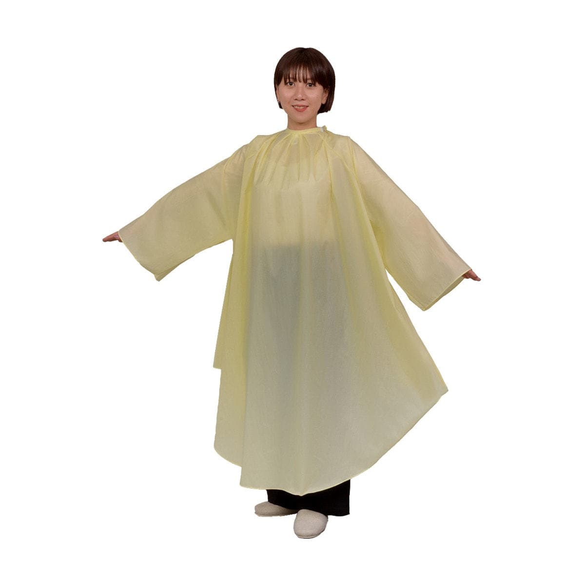 NO.W7115 ワッシャーワイドドレス Ｍサイズ クリーム 1