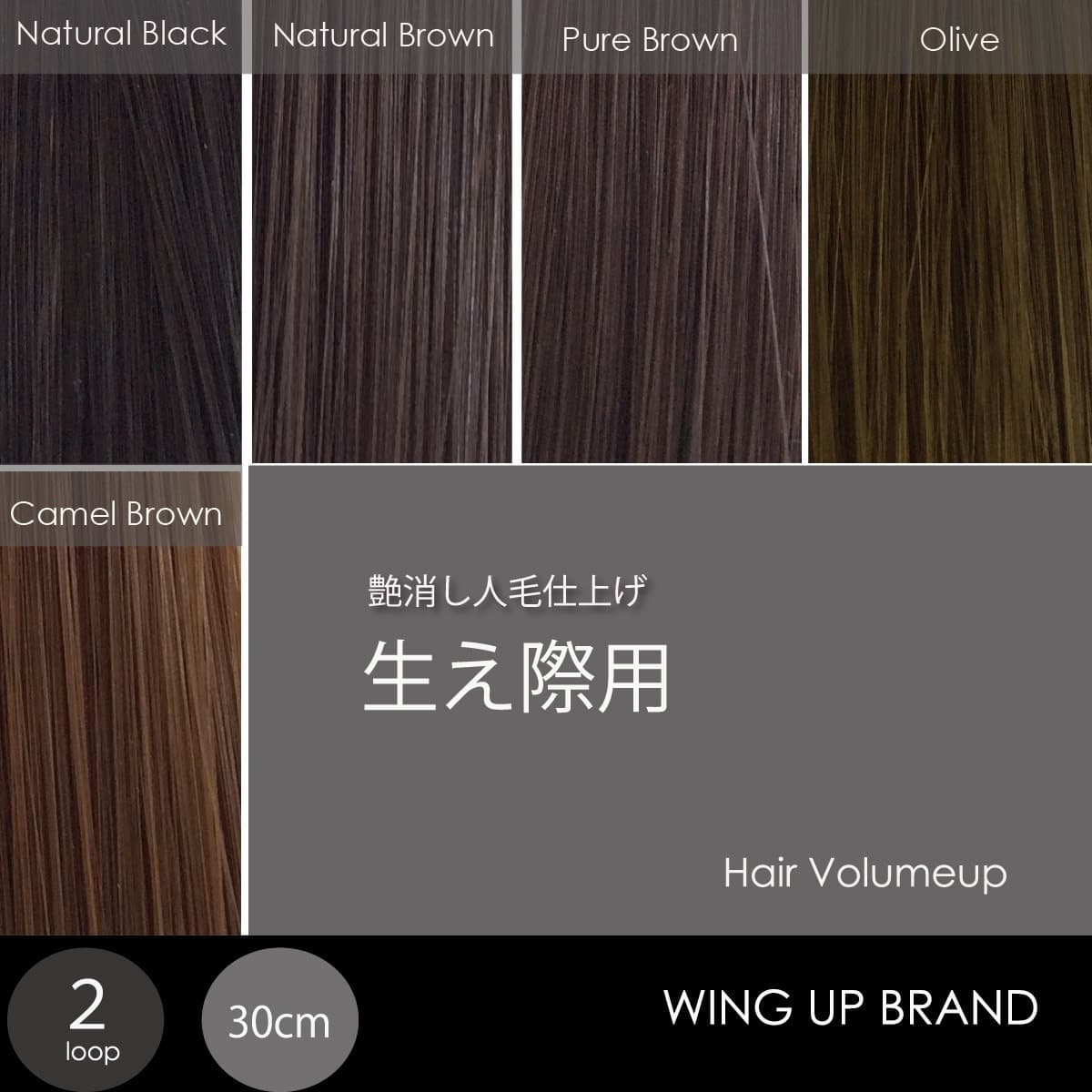 【WING UP】ヘアボリュームアップ生え際用[ナチュラルBLK]2本500束1000本 2