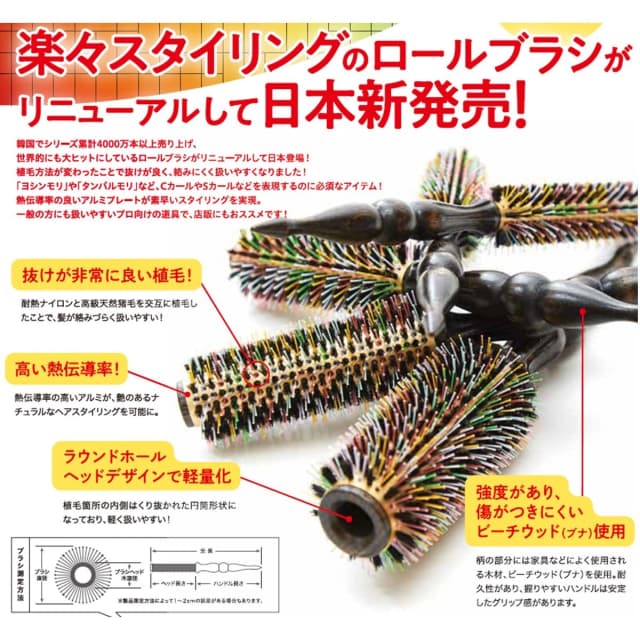 ジェニュイン レインボーロールブラシ 56 2
