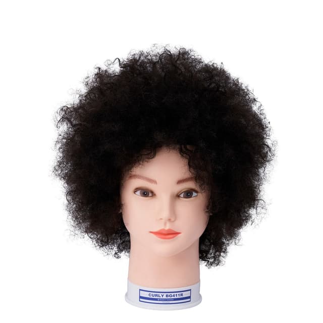 トレーニングウィッグ CURLY BG411R【ストレート・縮毛矯正トレーニング用・人毛100％】 1