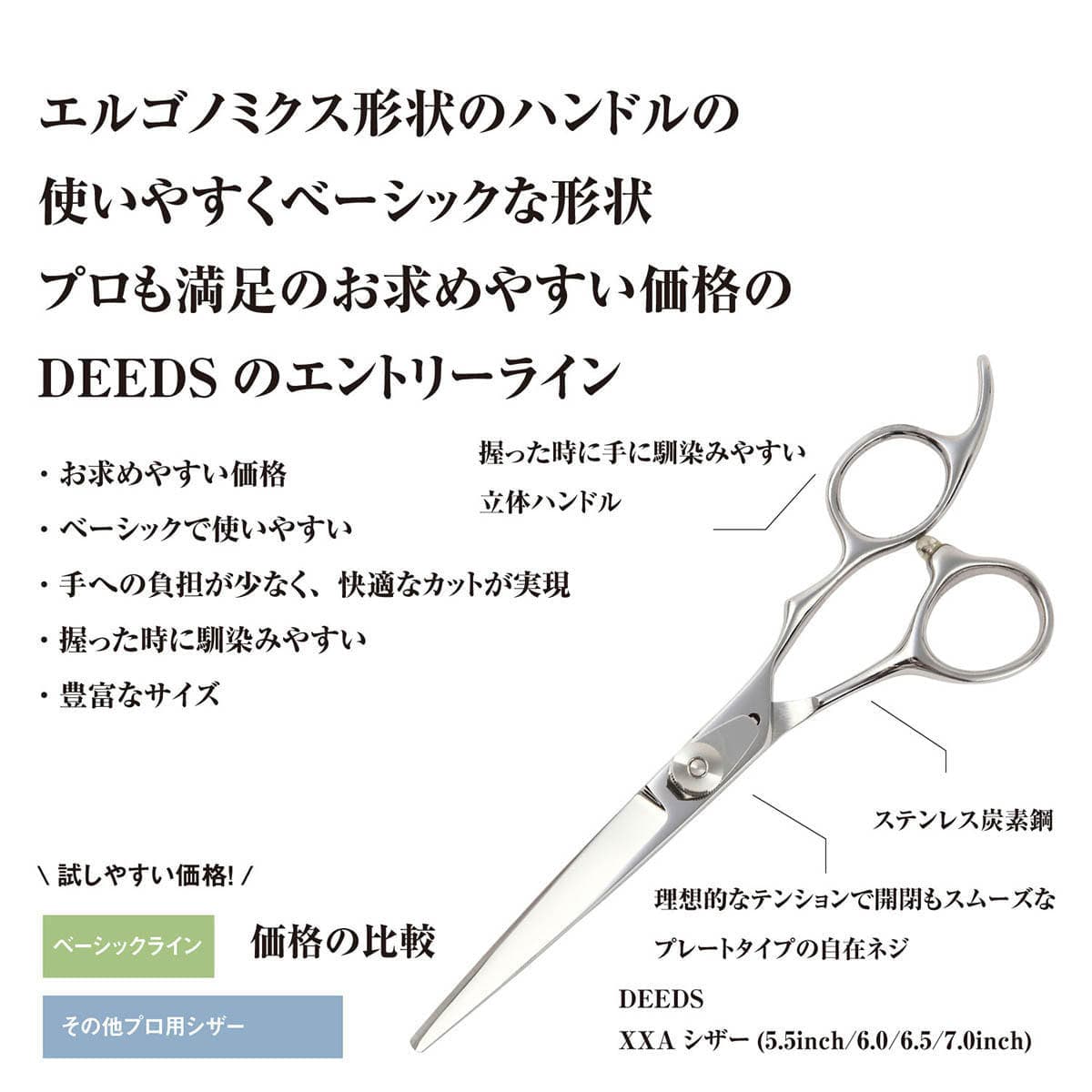 DEEDS XXA シザー・セニングセット（5.5インチ・スキ率25％前後） 6