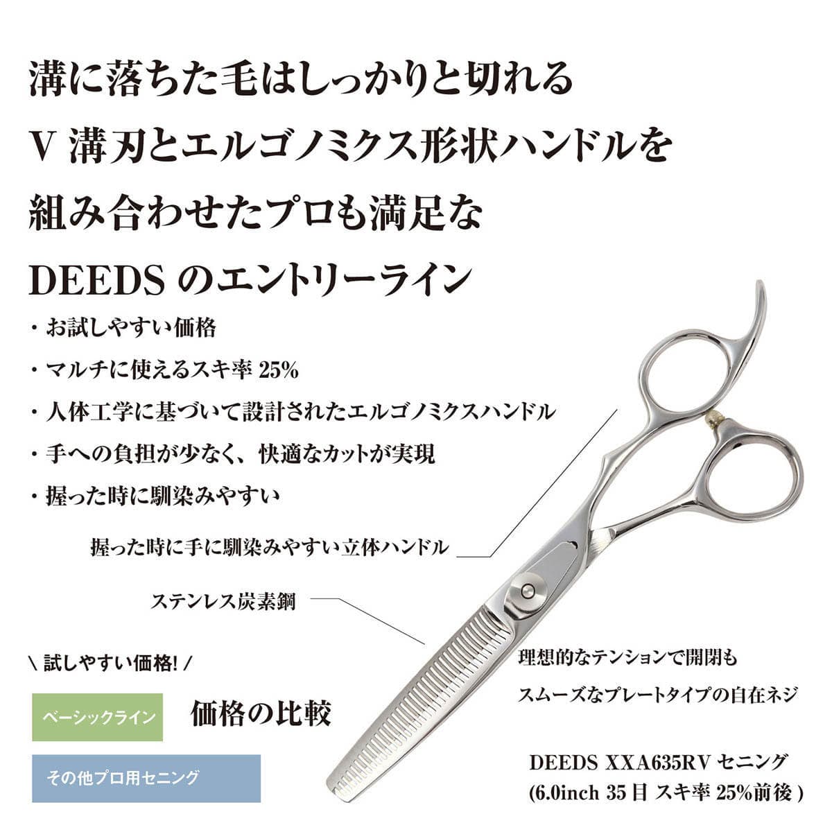 DEEDS XXA シザー・セニングセット（5.5インチ・スキ率25％前後） 7
